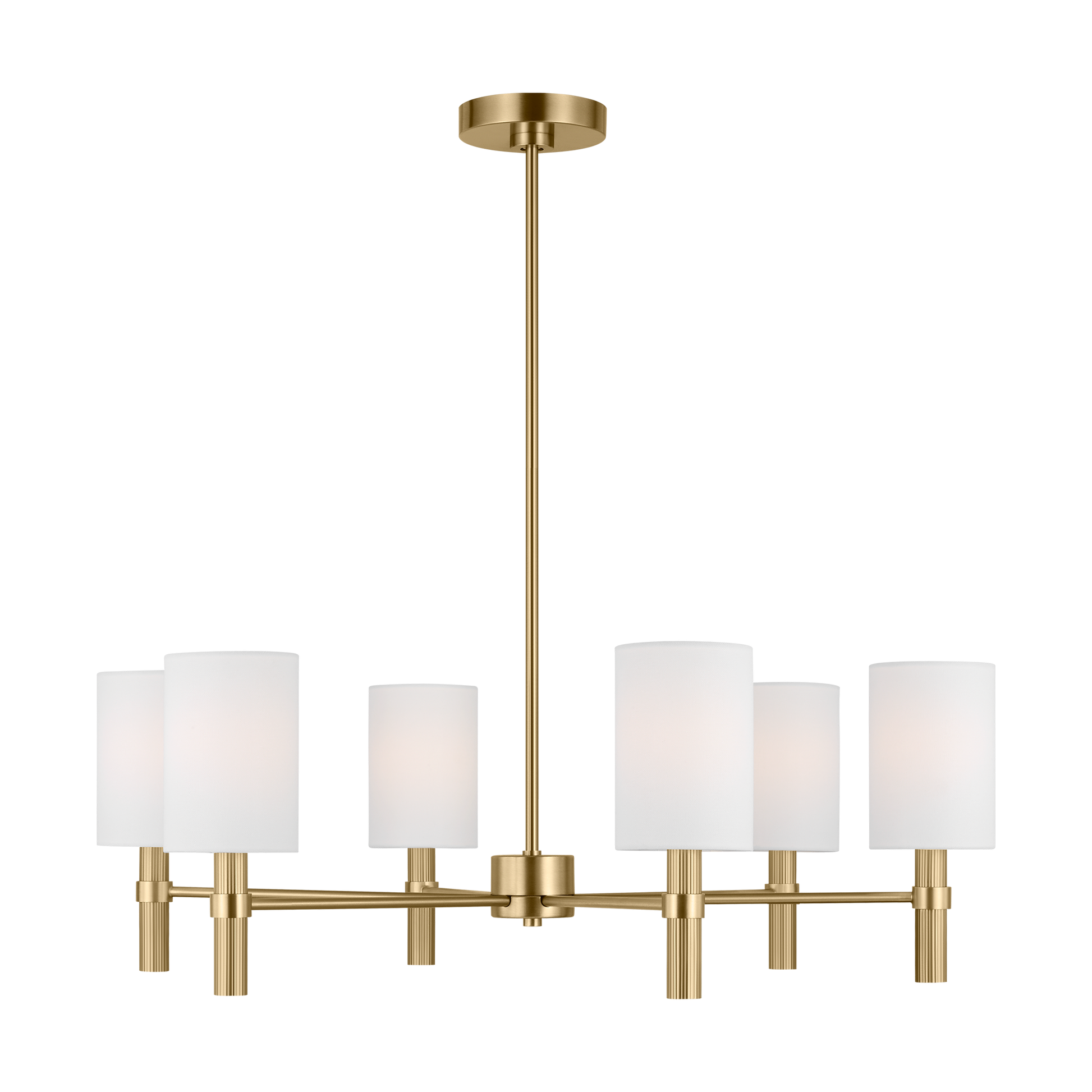 Scott Living Manor 6 -Light Satin Brass Indoor Fabric Steel Chandelier