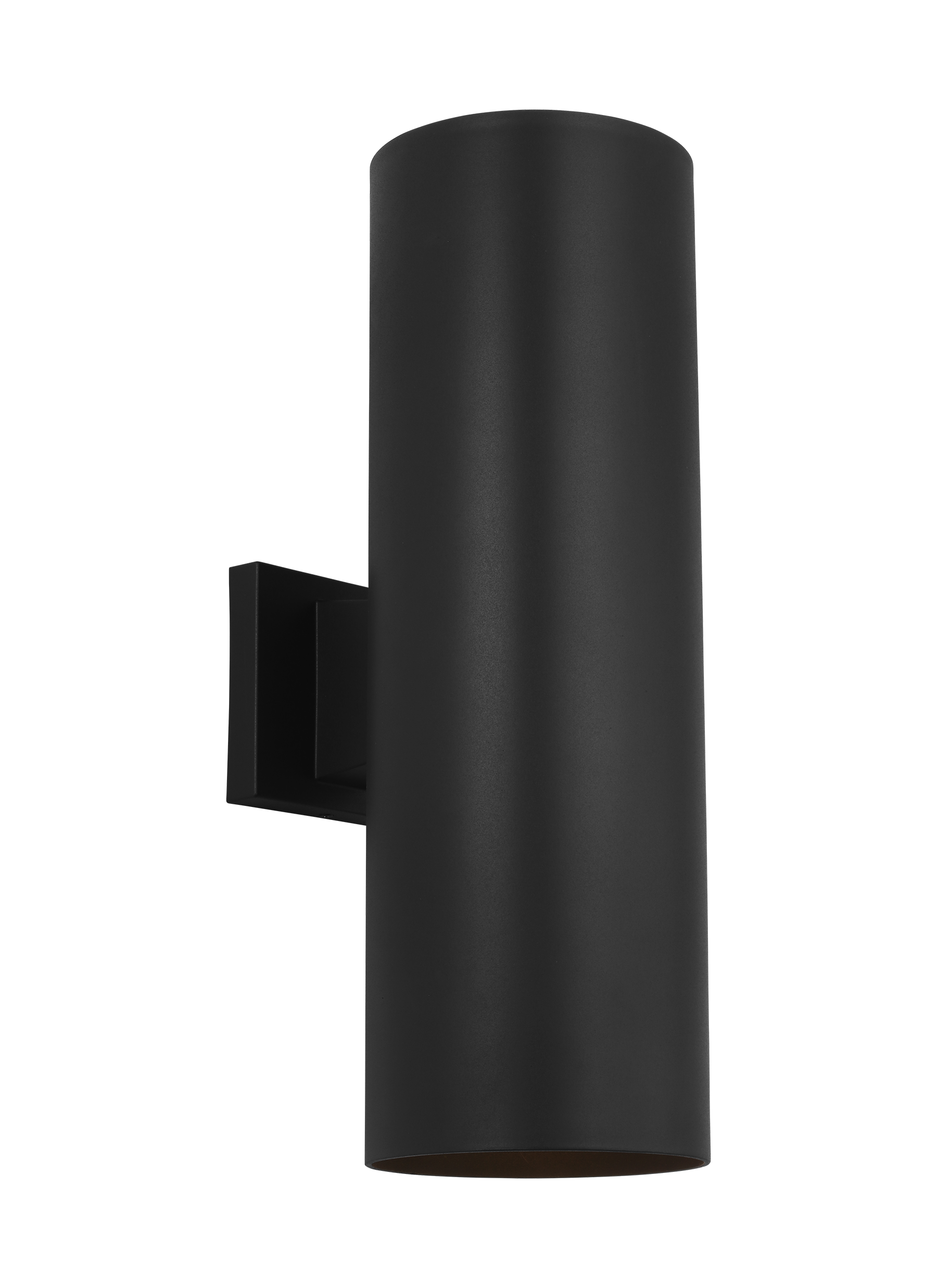 Generation Lighting Outdoor Cylinders Coastal 2 -Light 18-in H Black Hardwired Outdoor Wall Light