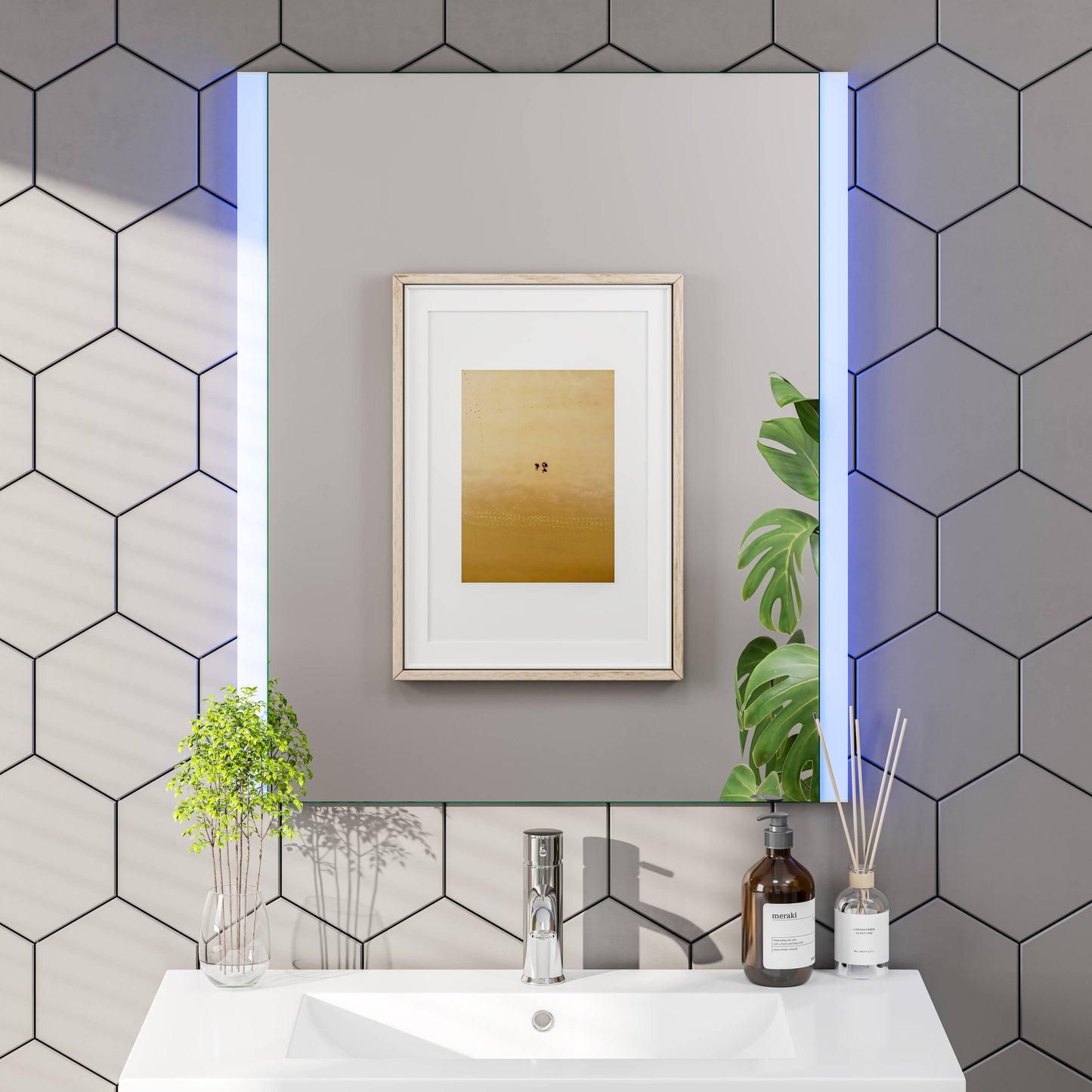 Eviva Lueza 24-in x 31-in Polished Frameless Rectangle LED Lighted Bathroom Vanity Mirror ( clear )