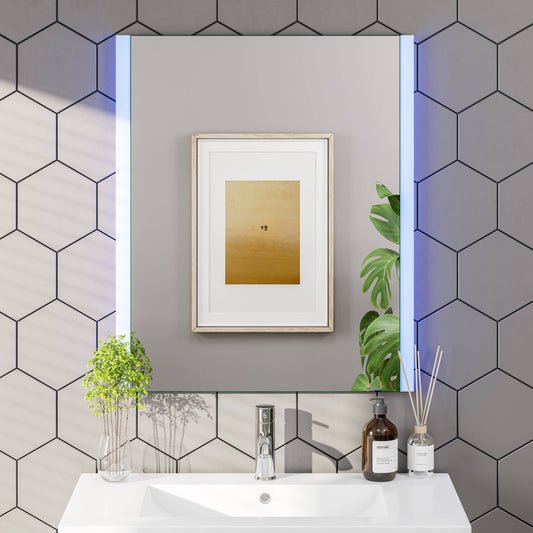 Eviva Lueza 24-in x 31-in Polished Frameless Rectangle LED Lighted Bathroom Vanity Mirror ( clear )