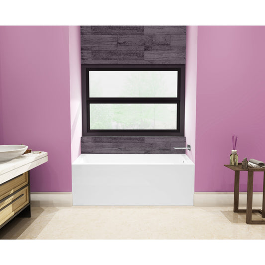 Kingston Brass Alcove 30.0-in x 54.0-in White Acrylic Rectangle Alcove Soaking Bathtub ( Right Drain )