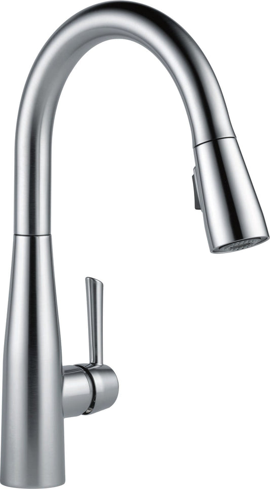Delta Essa Arctic Stainless Single Handle Deck-mount Touchless Pull-down Kitchen Faucet with Sprayer (Includes Deck Plate)