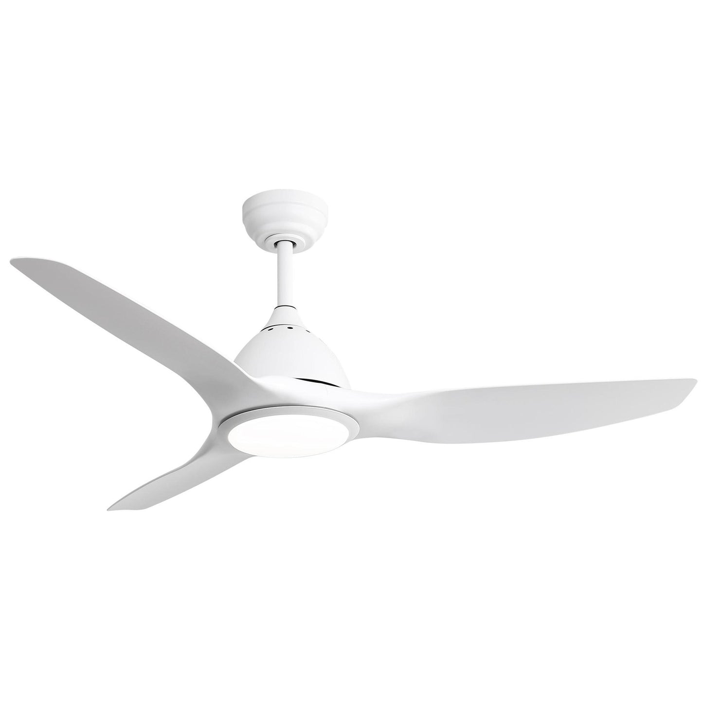 Bayfeve Adjustable Speed 52-in White with White ABS Blades Color-Changing Integrated LED Covered Outdoor Ceiling Fan With Light and Remote Included 3 -Blade