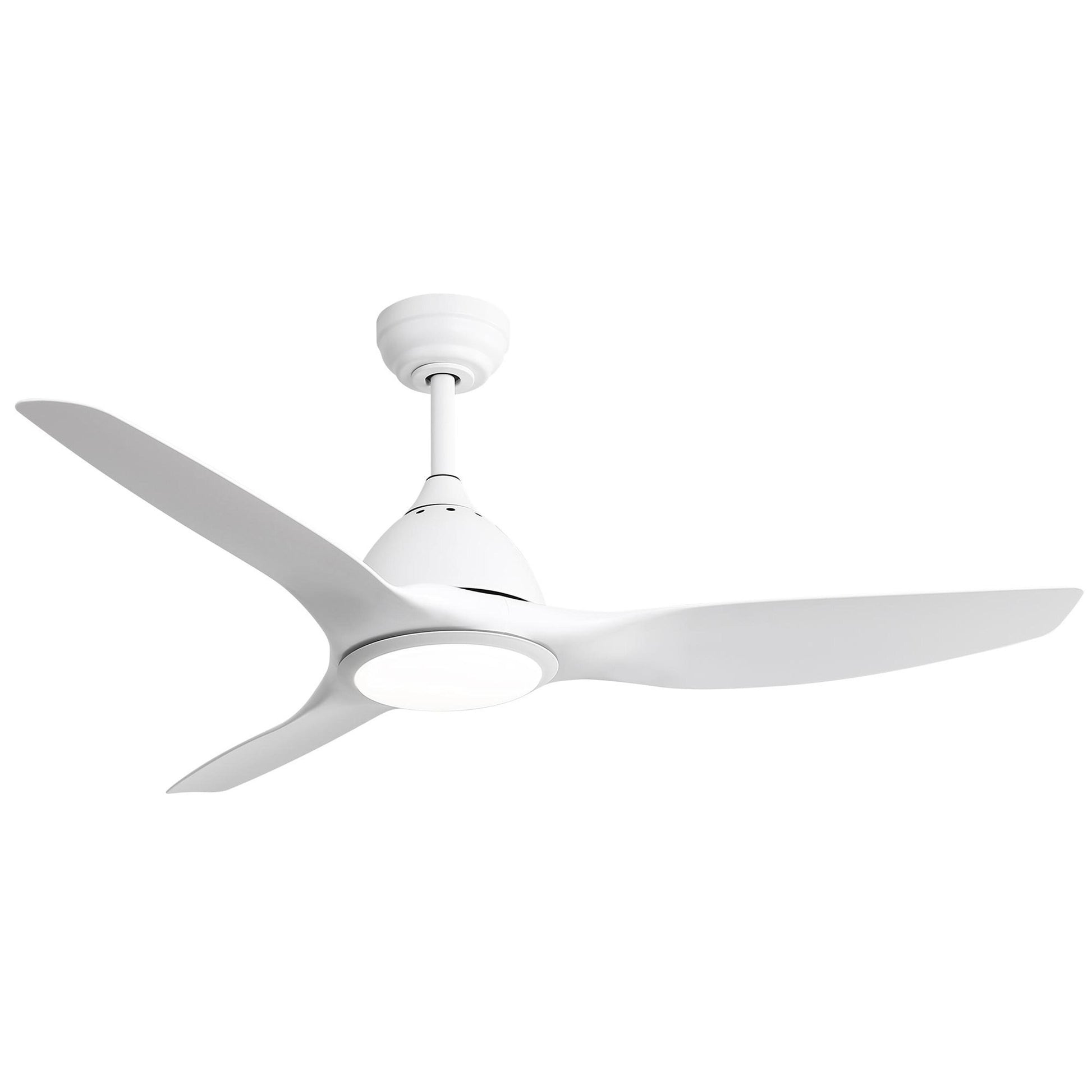 Bayfeve Adjustable Speed 52-in White with White ABS Blades Color-Changing Integrated LED Covered Outdoor Ceiling Fan With Light and Remote Included 3 -Blade