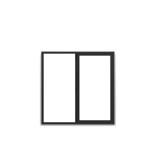 Milgard V250 Style Line Series 35-1/2-in x 23-1/2-in Black Exterior Black Interior Left-Handed Vinyl Sliding Window Double strength (Half Screen Included)