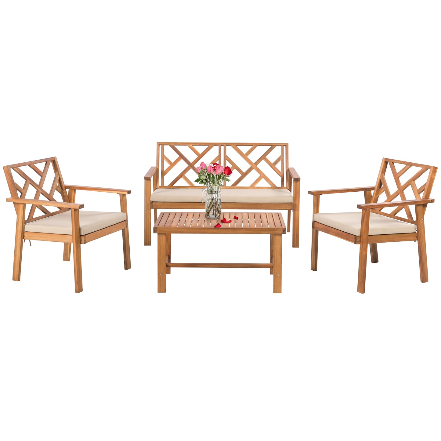 Werph Patio Conversation Set with Off-white Cushions