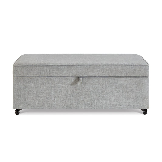 Bybafun Modern Gray Storage Bench with Storage 45-in x 24-in x 17.5-in