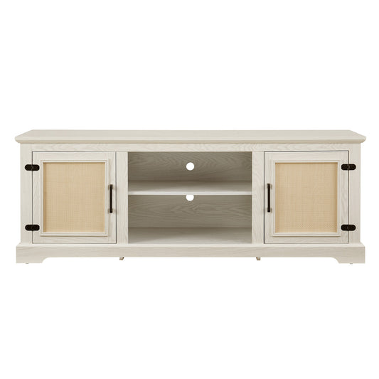 SINOFURN Farmhouse/Rustic Antique White 65-in W TV cabinet ( Accommodates TVs up to 70-in )