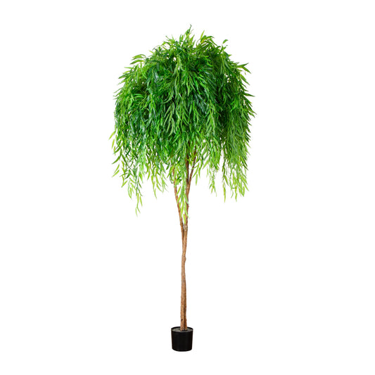 Nearly Natural 108-in Green Indoor Floor Silk Artificial tree