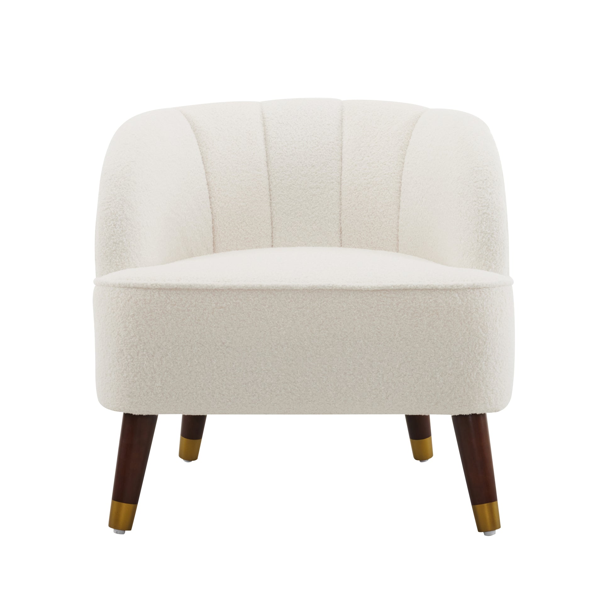 CESICIA 28-in W Modern White Boucle Accent Armchair