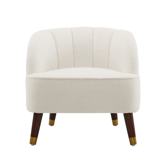 CESICIA 28-in W Modern White Boucle Accent Armchair