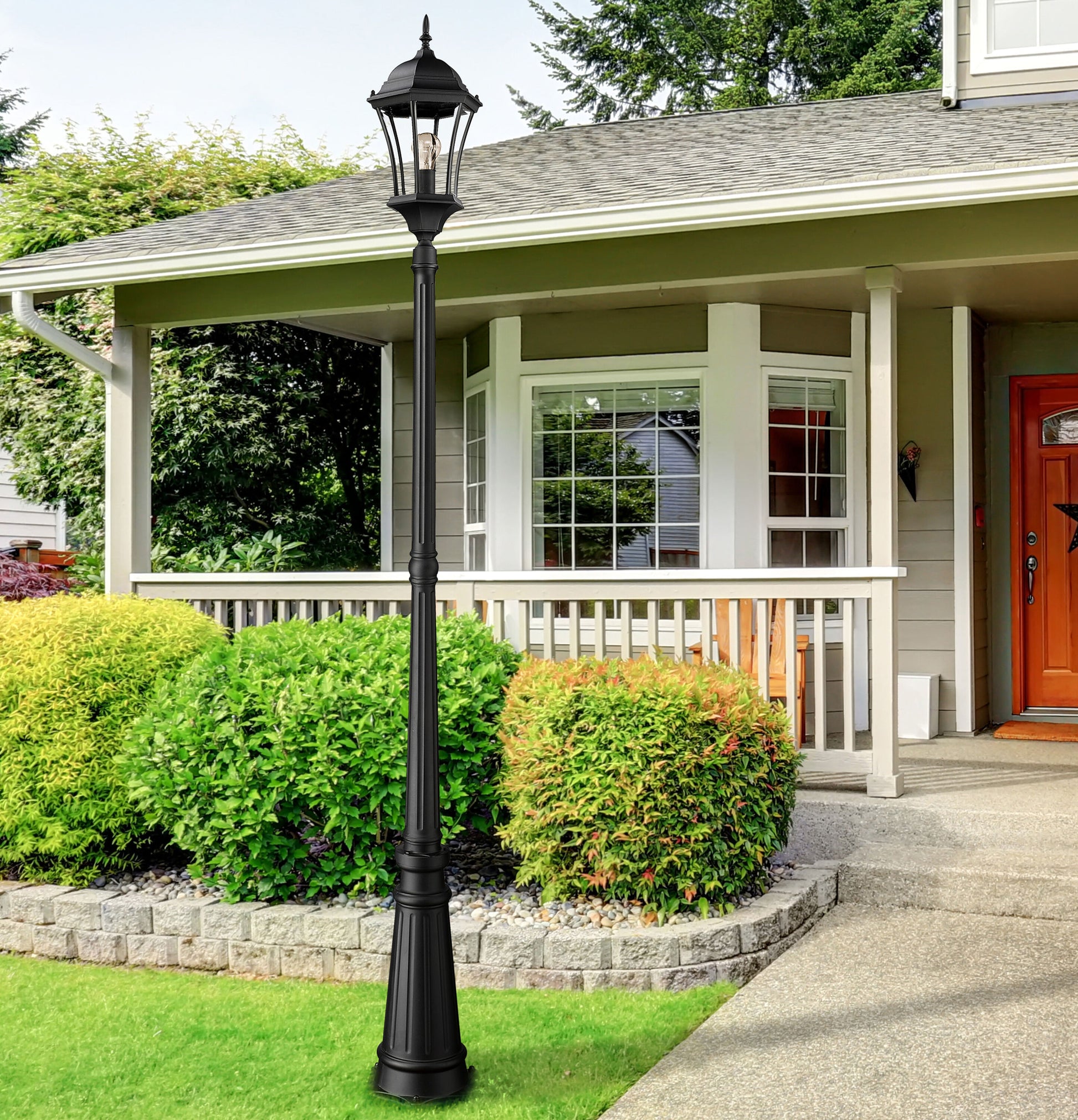 Z-Lite Wakefield Black Hardwired Incandescent Post light