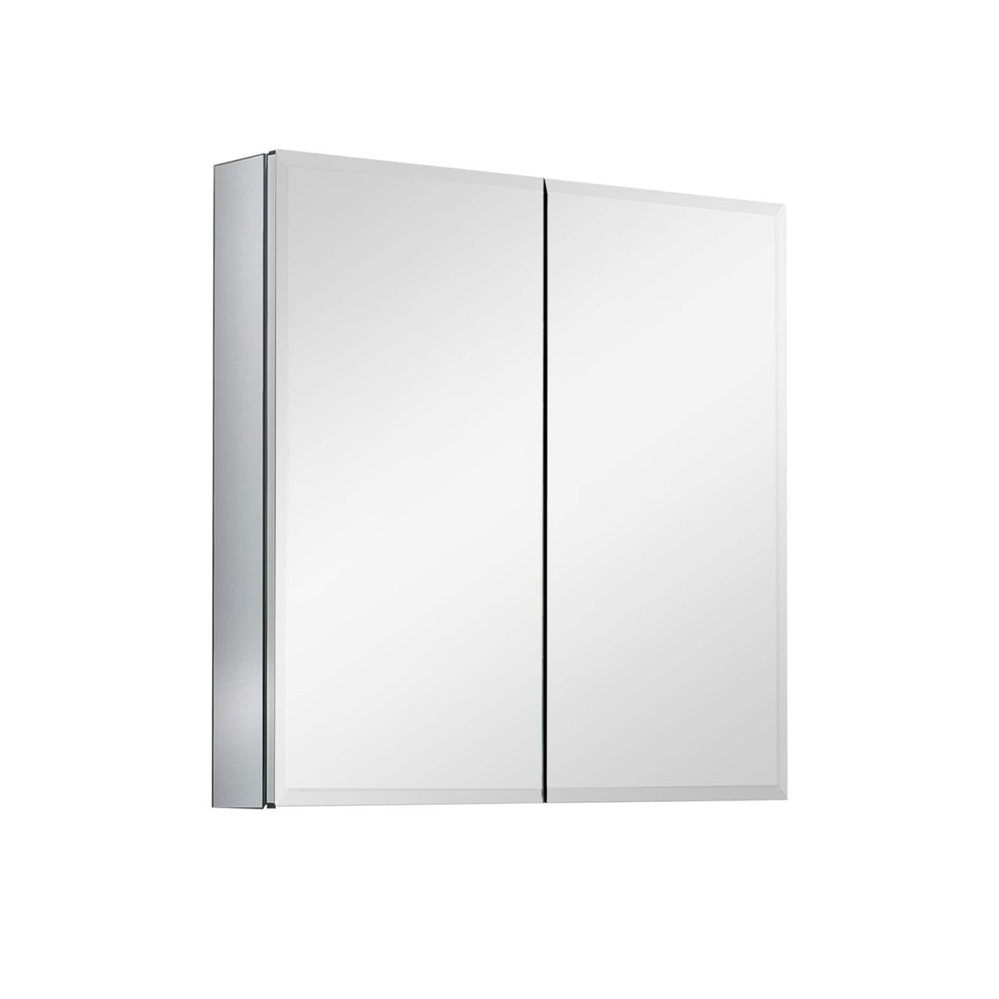 SINOFURN 30-in x 26-in Surface/Recessed Mount Silver Mirrored Rectangle Medicine Cabinet