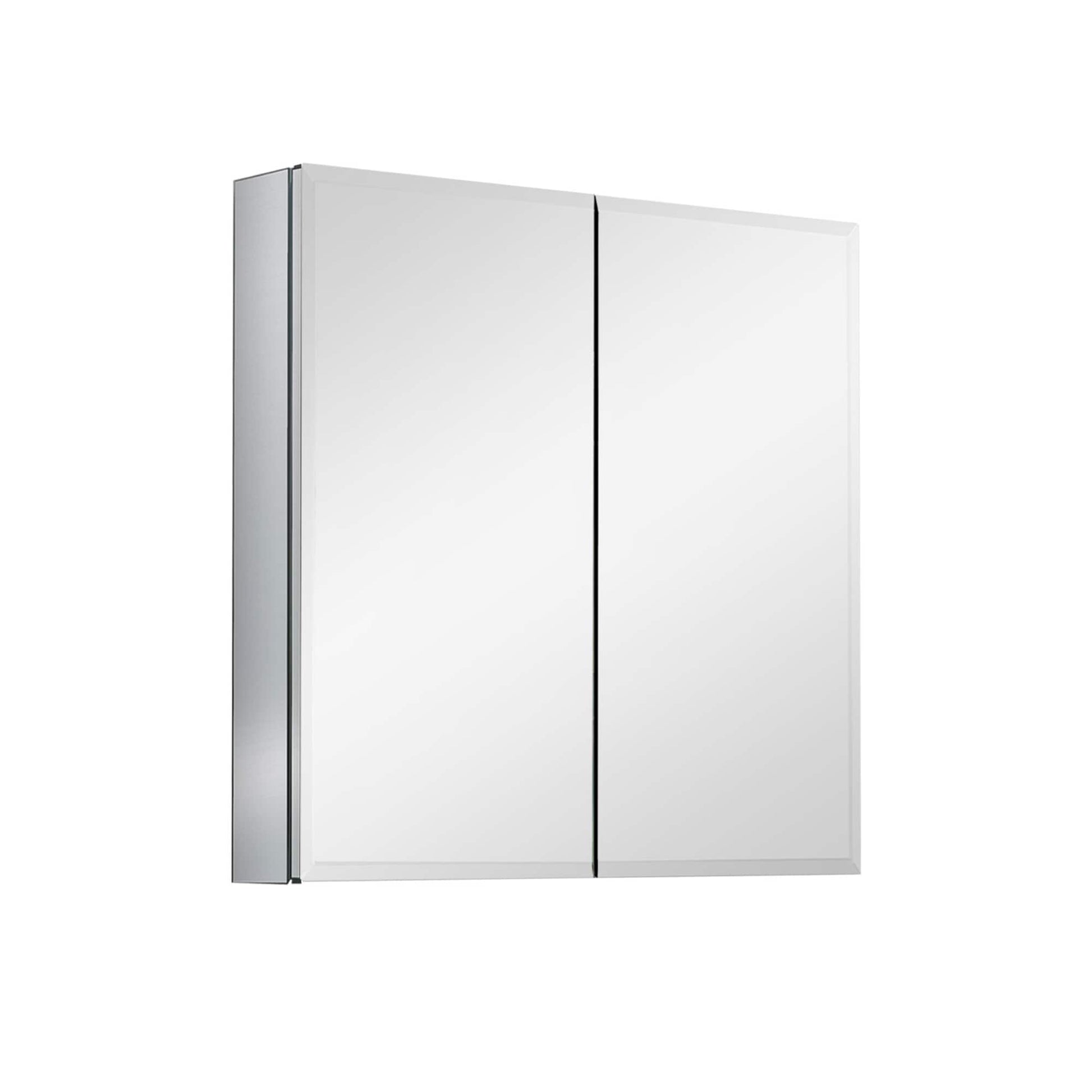 SINOFURN 30-in x 26-in Surface/Recessed Mount Silver Mirrored Rectangle Medicine Cabinet