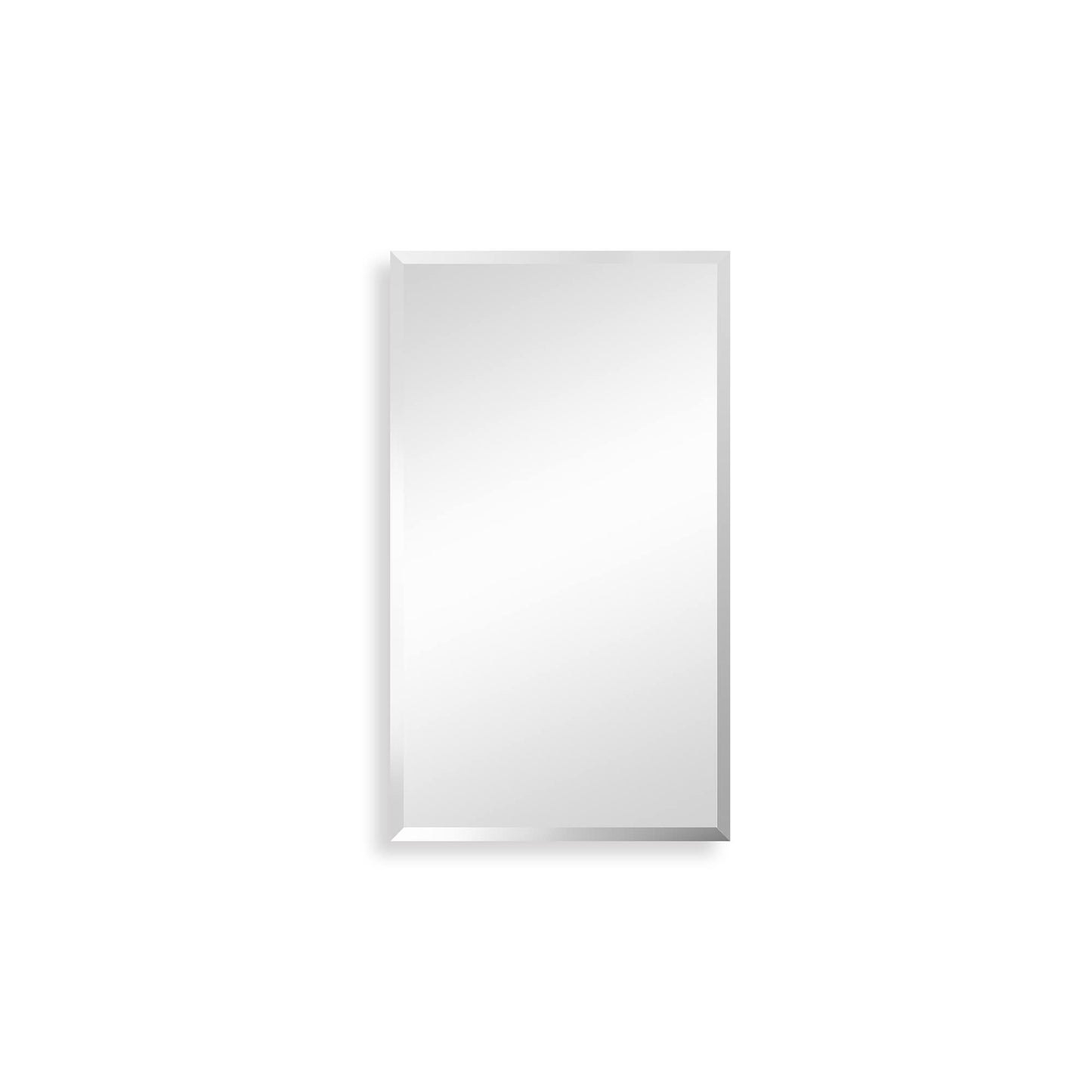Bybafun 15-in x 26-in Surface/Recessed Mount Silver Mirrored Rectangle Medicine Cabinet