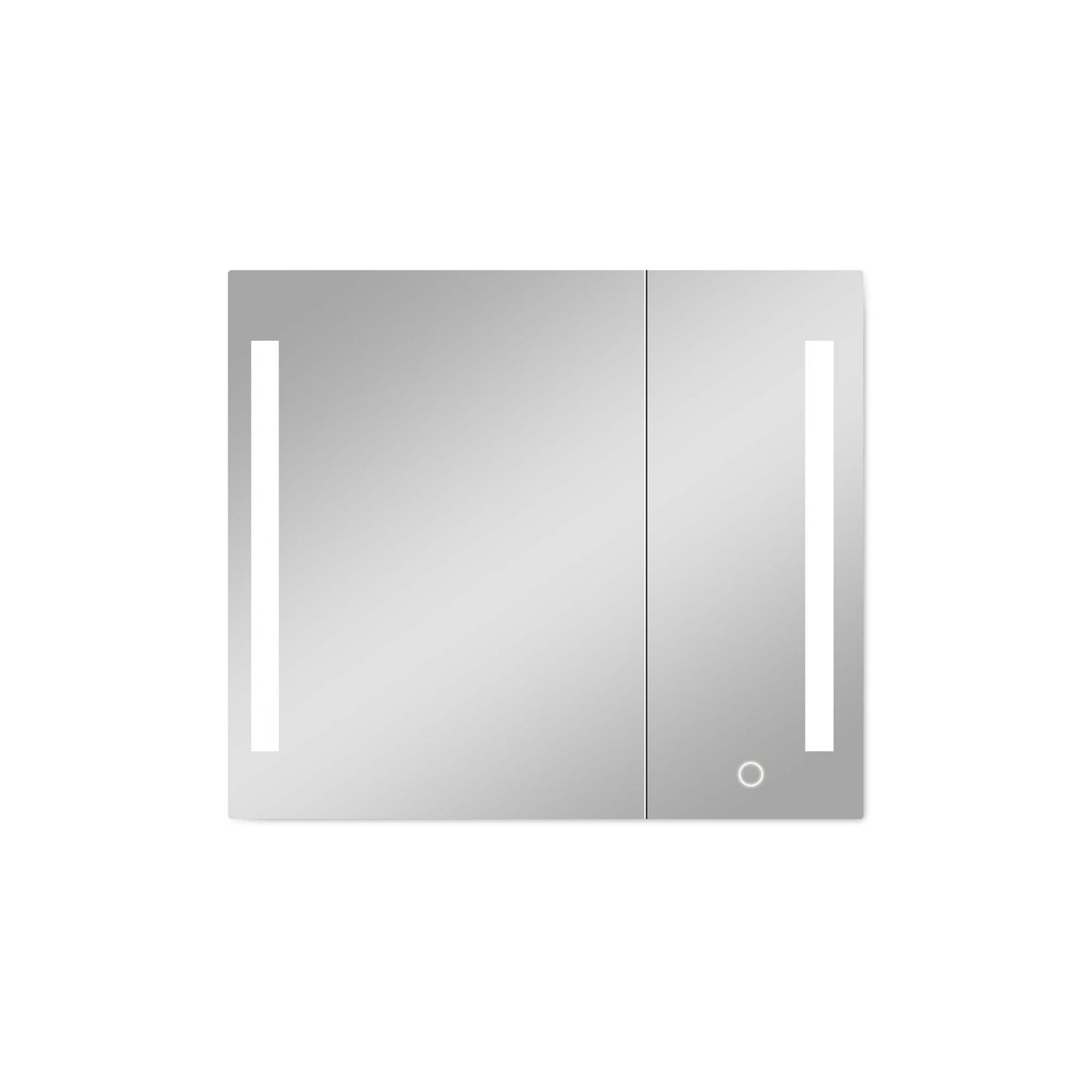 Bybafun 30-in x 26-in Lighted LED Fog Free Surface Mount Silver Mirrored Rectangle Medicine Cabinet