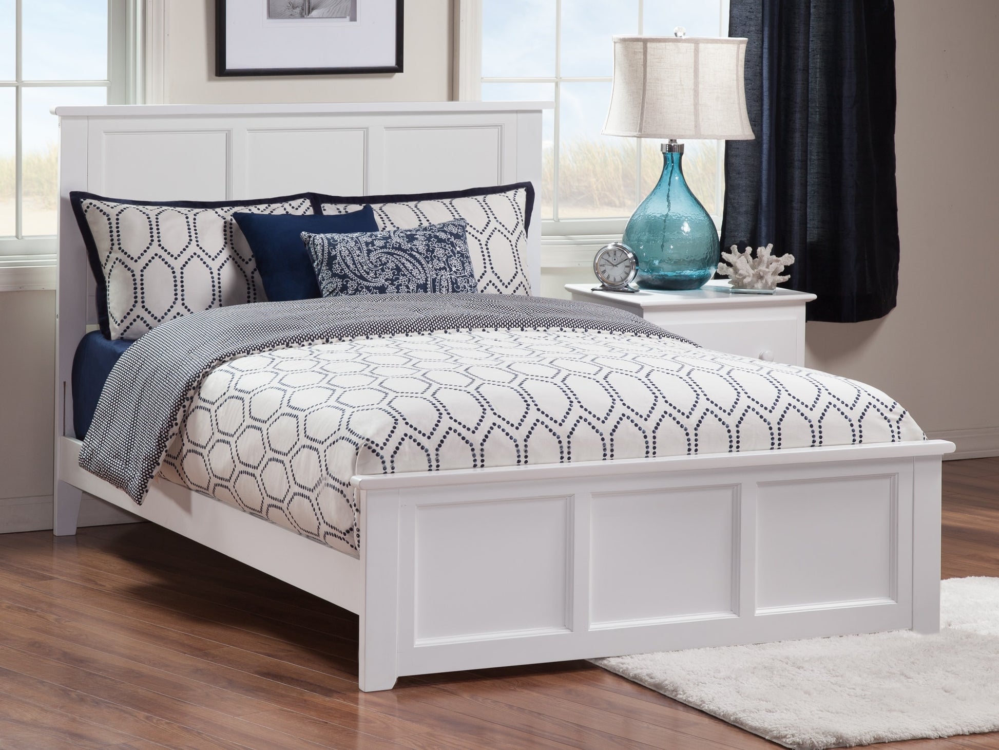 AFI Furnishings Full White Wood Bed Frame with Headboard