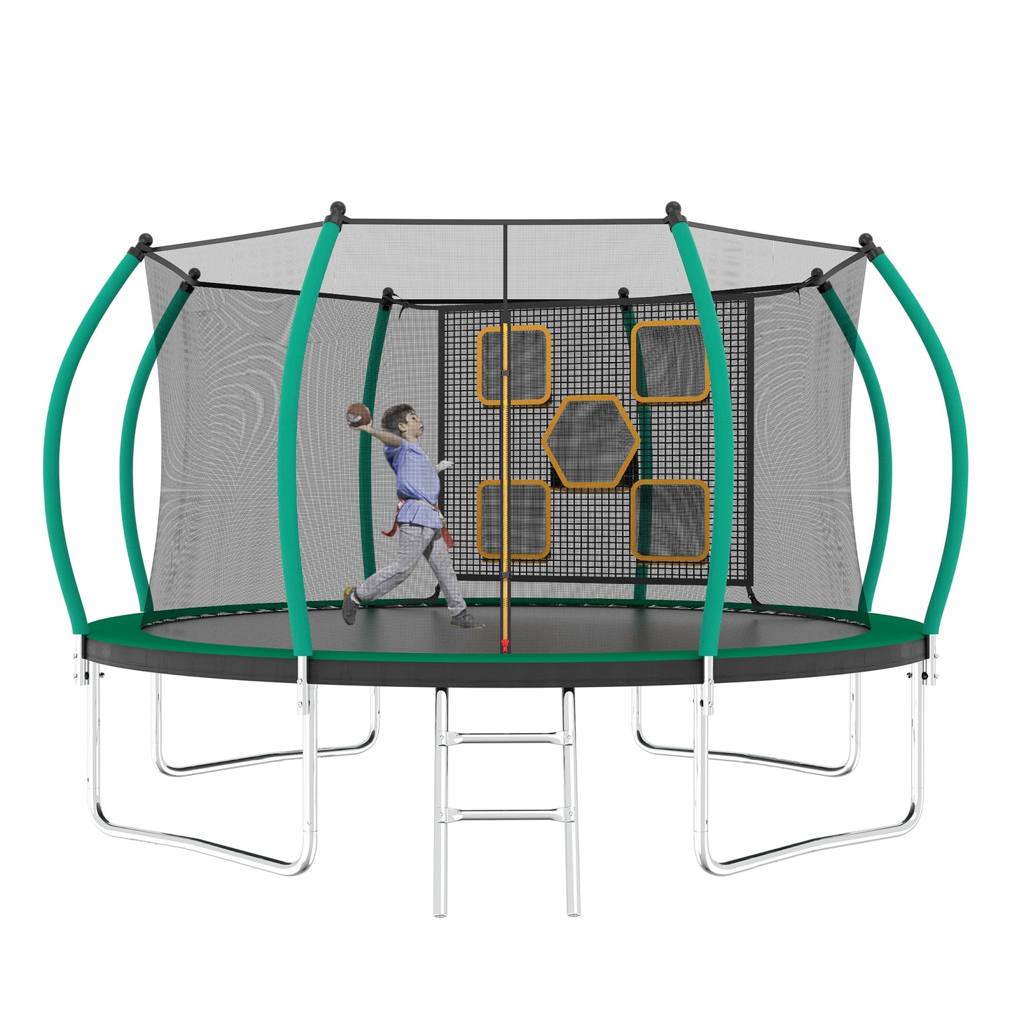 Lycvki Trampolines 12-ft Round Kids in Green