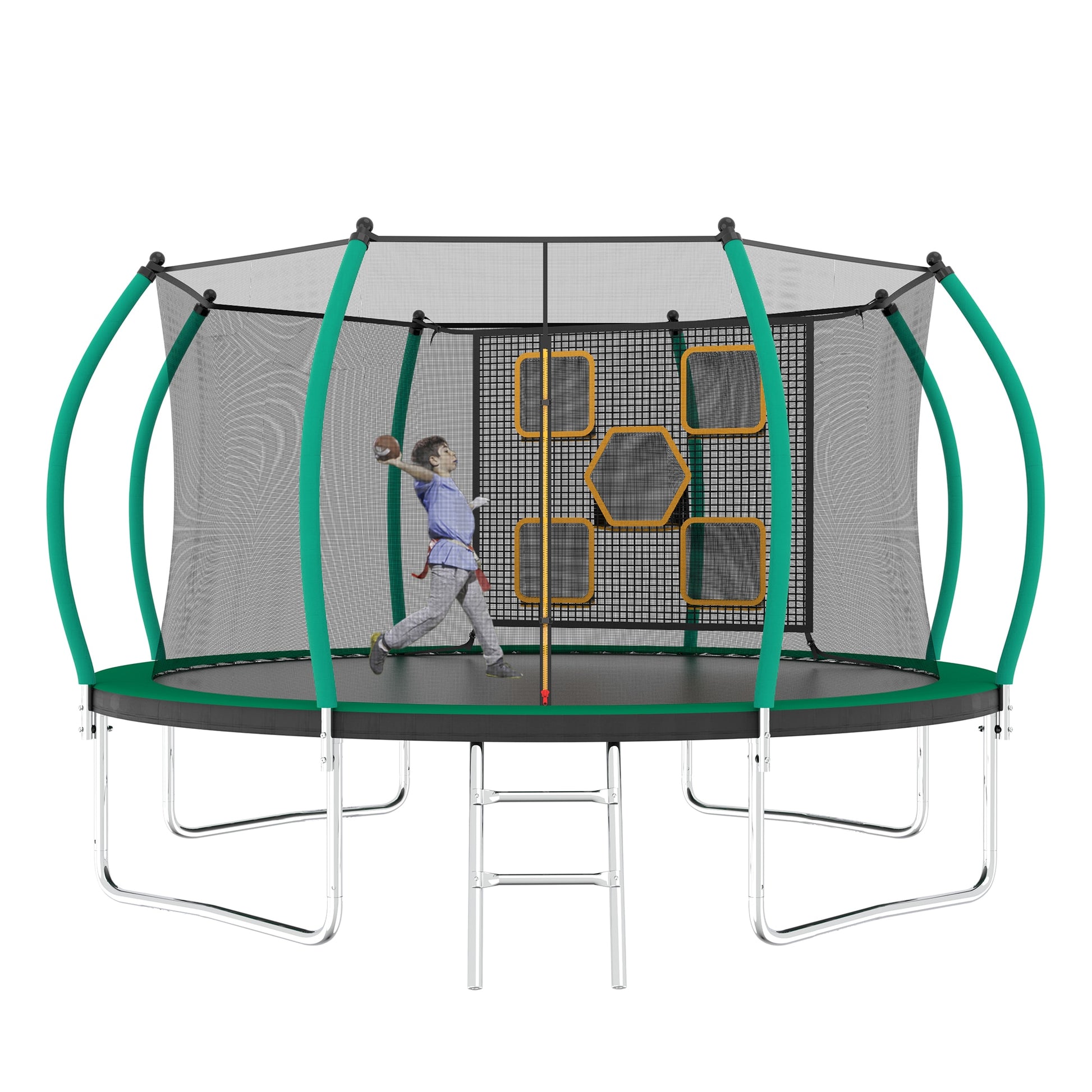 Lycvki Trampolines 12-ft Round Kids in Green