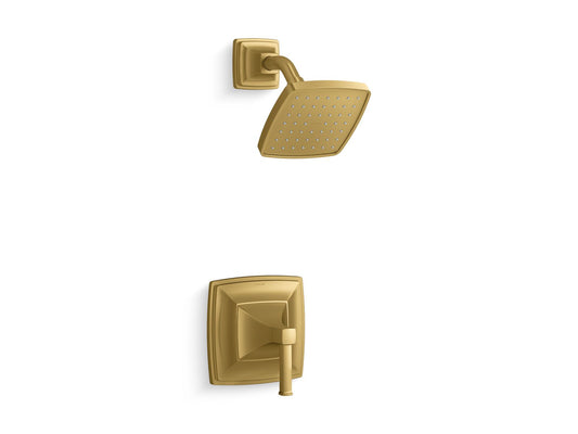 KOHLER Riff 1.75 GPM 1-Handle Rite-Temp Shower Trim Kit in Vibrant Brushed Moderne Brass (Valve Not Included)