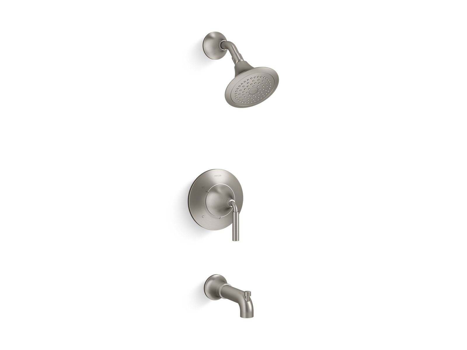 KOHLER Tone 2.5 GPM 1-Handle Rite-Temp Tub and Shower Trim Kit in Vibrant Brushed Nickel (Valve Not Included)