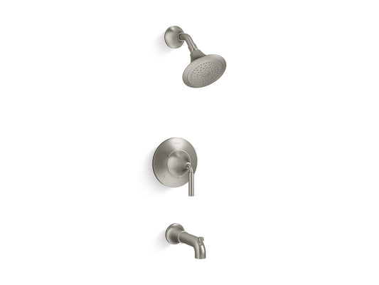 KOHLER Tone 1.75 GPM 1-Handle Rite-Temp Tub and Shower Trim Kit in Vibrant Brushed Nickel (Valve Not Included)