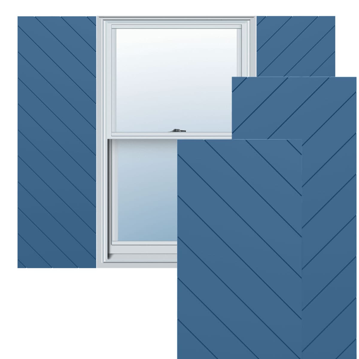 Ekena Millwork 18-in W x 69-in H Sojourn Blue Flat panel Exterior Shutters ( 2 -Pack )