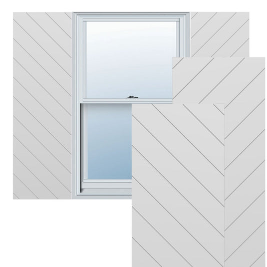 Ekena Millwork 18-in W x 41-in H White Paintable/Stainable Flat panel Exterior Shutters ( 2 -Pack )