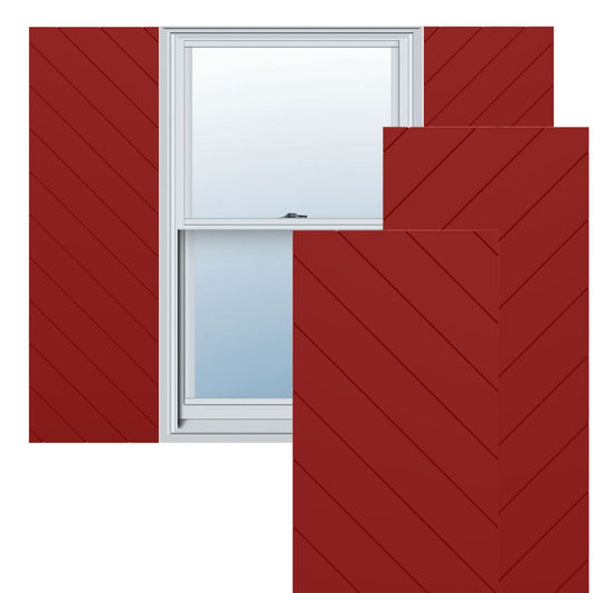 Ekena Millwork 18-in W x 51-in H Fire Red Flat panel Exterior Shutters ( 2 -Pack )