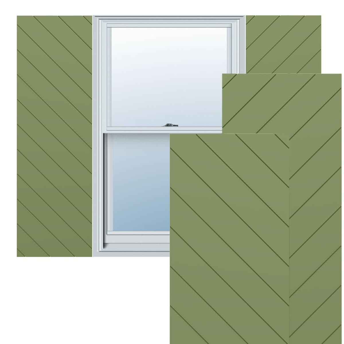 Ekena Millwork 18-in W x 36-in H Moss Green Flat panel Exterior Shutters ( 2 -Pack )