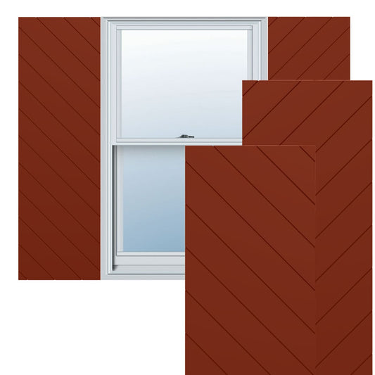 Ekena Millwork 18-in W x 65-in H Pepper Red Flat panel Exterior Shutters ( 2 -Pack )