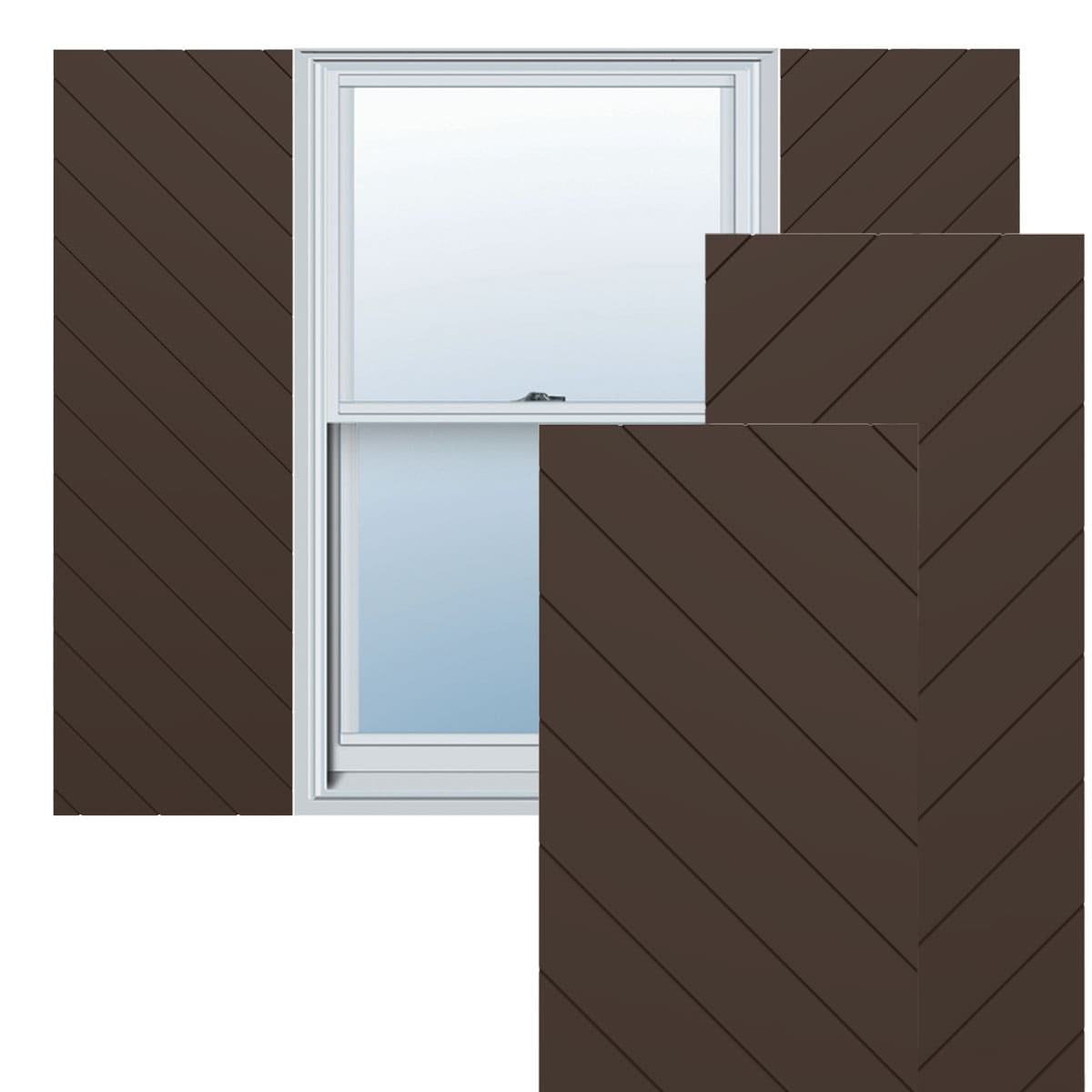Ekena Millwork 18-in W x 80-in H Raisin Brown Flat panel Exterior Shutters ( 2 -Pack )