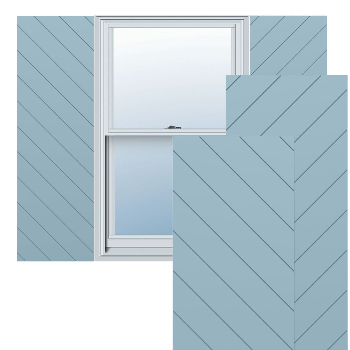 Ekena Millwork 18-in W x 66-in H Peaceful Blue Flat panel Exterior Shutters ( 2 -Pack )