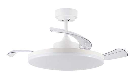 Fanaway Stroll 42-in White with Clear Blades Color-Changing Integrated LED Fandelier Ceiling Fan With Light 3 -Blade