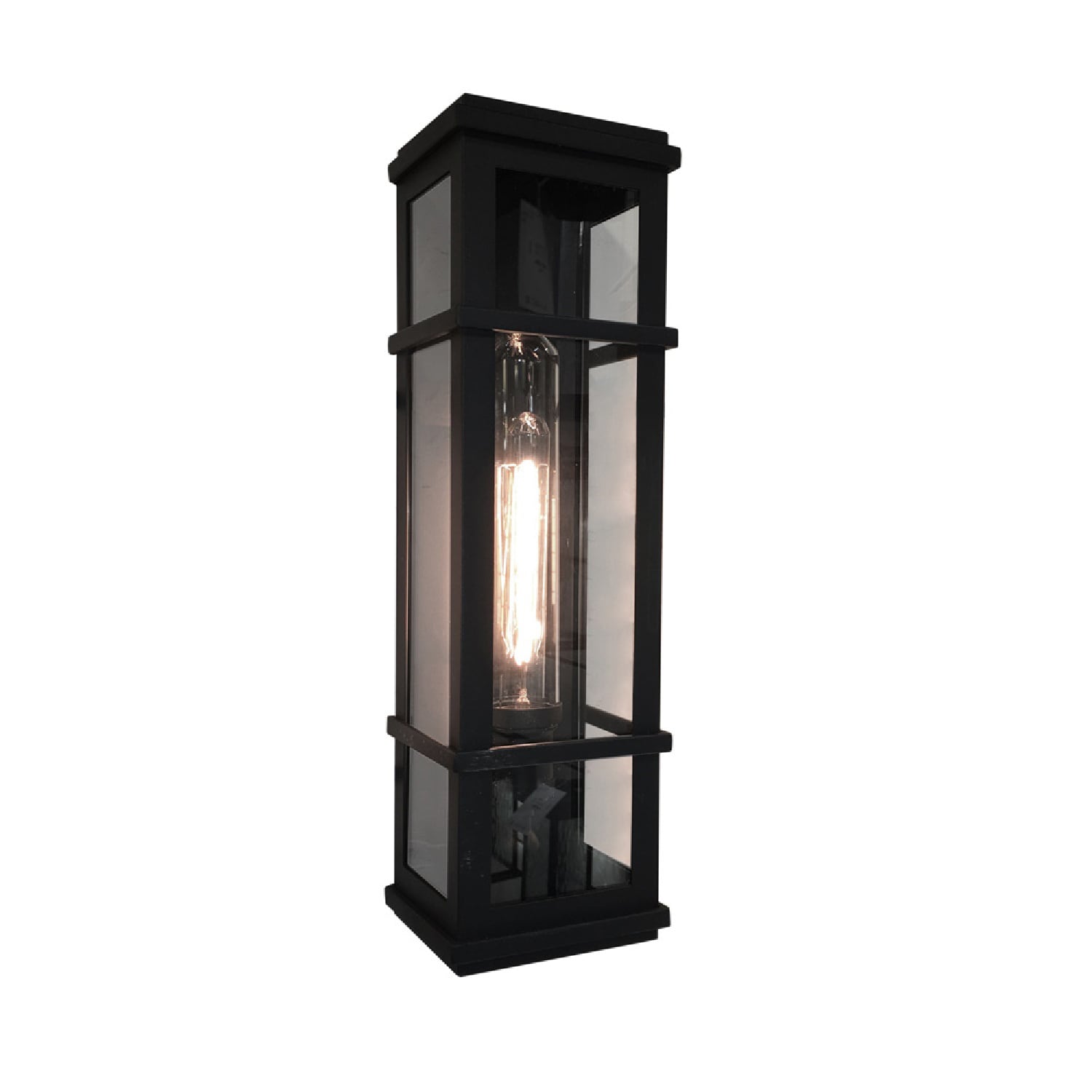 ARTCRAFT Granger Square 1 -Light 20-in H Matte Black Hardwired Outdoor Wall Light