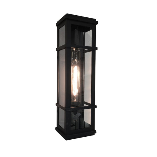 ARTCRAFT Granger Square 1 -Light 20-in H Matte Black Hardwired Outdoor Wall Light