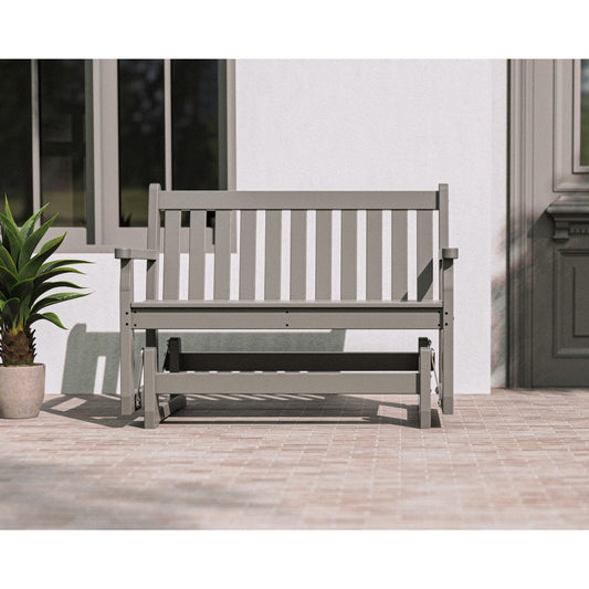 POLYWOOD Traditional Garden 2 -person Slate Grey Outdoor Glider