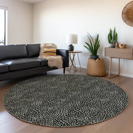 Addison Rugs Mayfield AMF43SH 8 x 8 (ft) Loomed Polyester Shadow Round Indoor Abstract Machine washable Pet Friendly Area rug