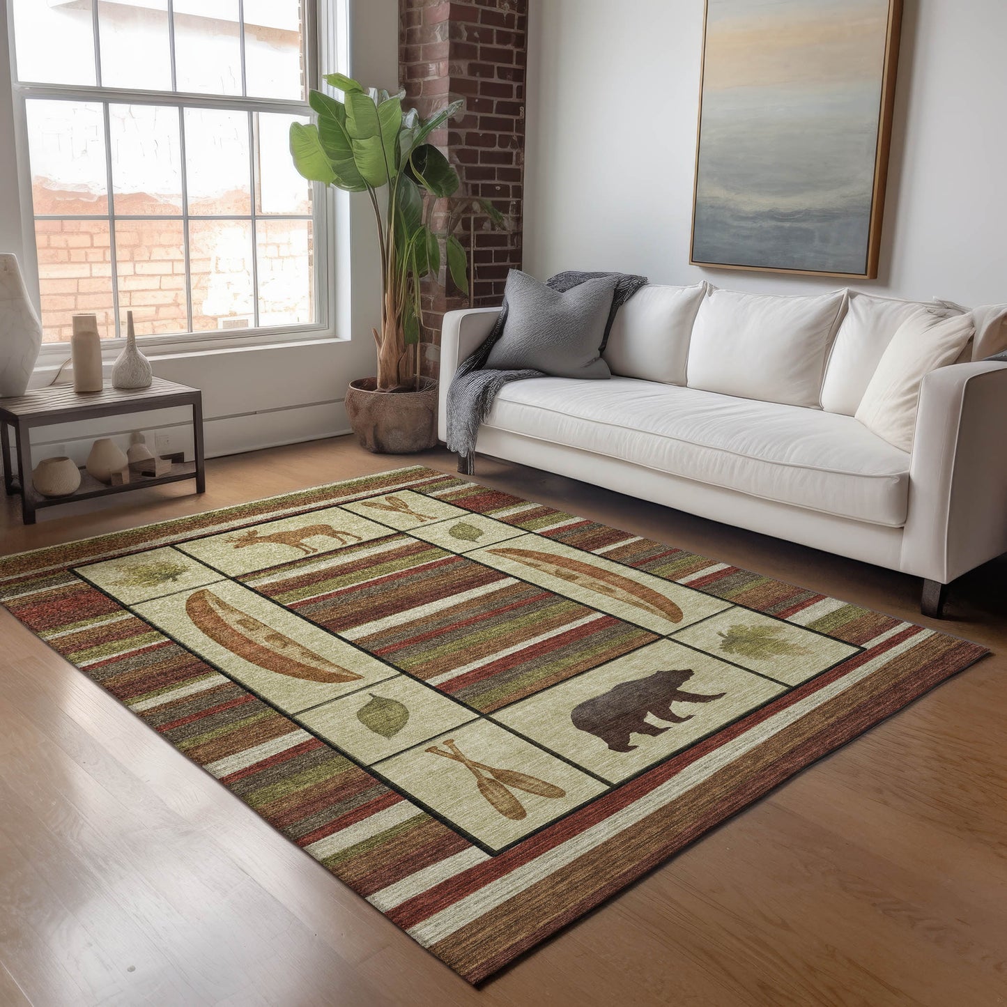 Addison Rugs Mayfield AMF143MU 8 x 10 (ft) Loomed Polyester Multi Rectangular Indoor Geometric Machine washable Pet Friendly Area rug