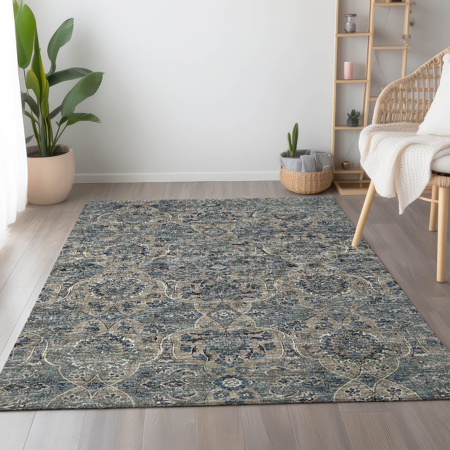 Addison Rugs Mayfield AMF95RI 9 x 12 (ft) Loomed Polyester River Rectangular Indoor Abstract Machine washable Pet Friendly Area rug