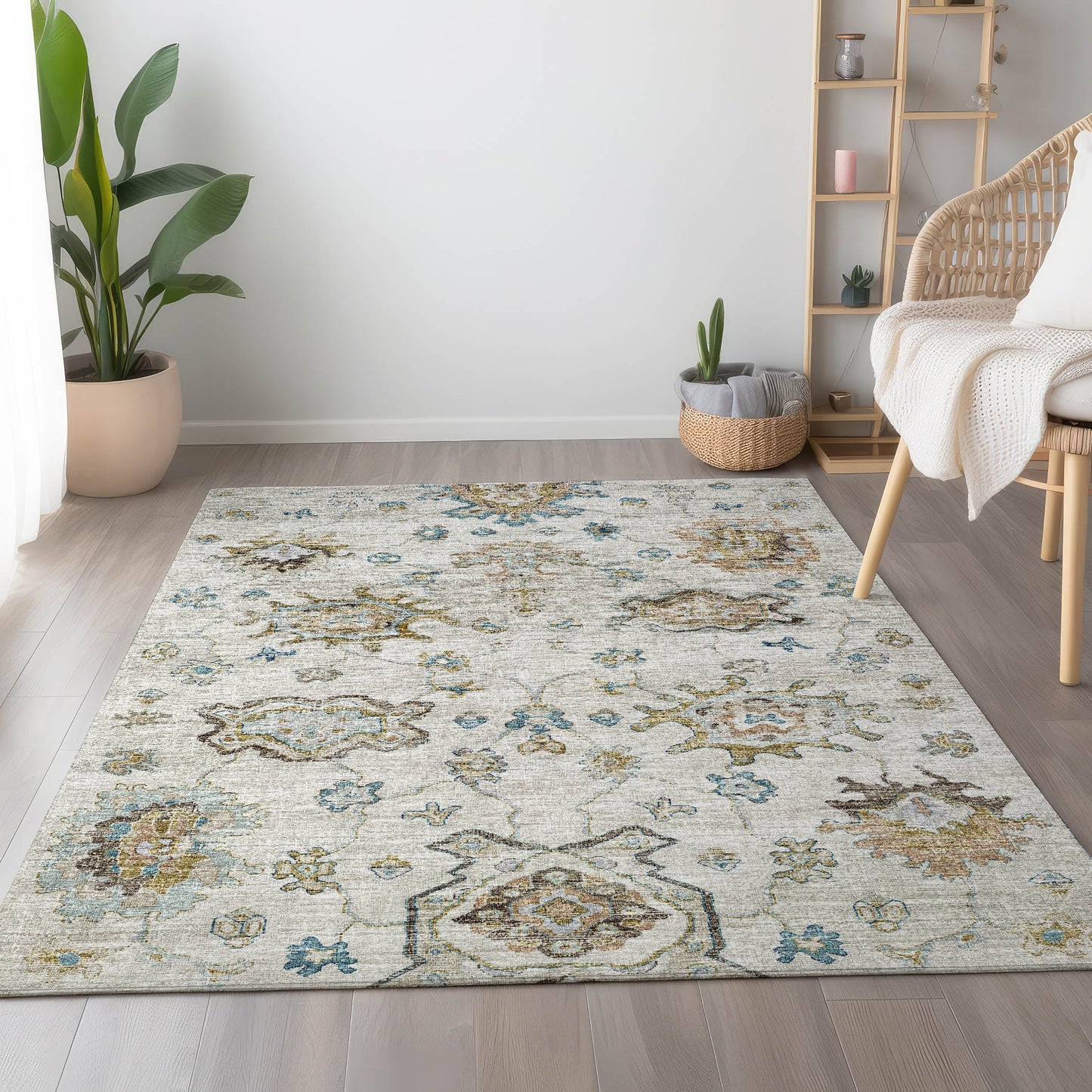 Addison Rugs Mayfield AMF96LI 9 x 12 (ft) Loomed Polyester Linen Rectangular Indoor Abstract Machine washable Pet Friendly Area rug