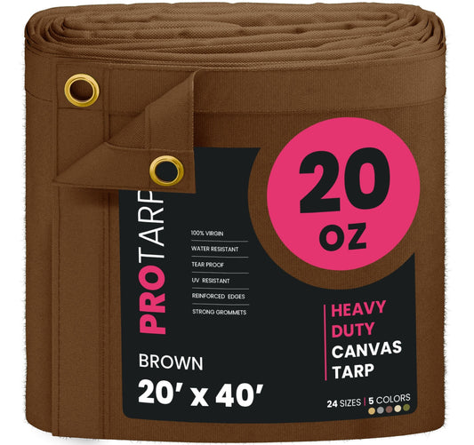 PROTARP 20-ft x 40-ft Brown Waterproof Standard Polyester 36-mil Tarp