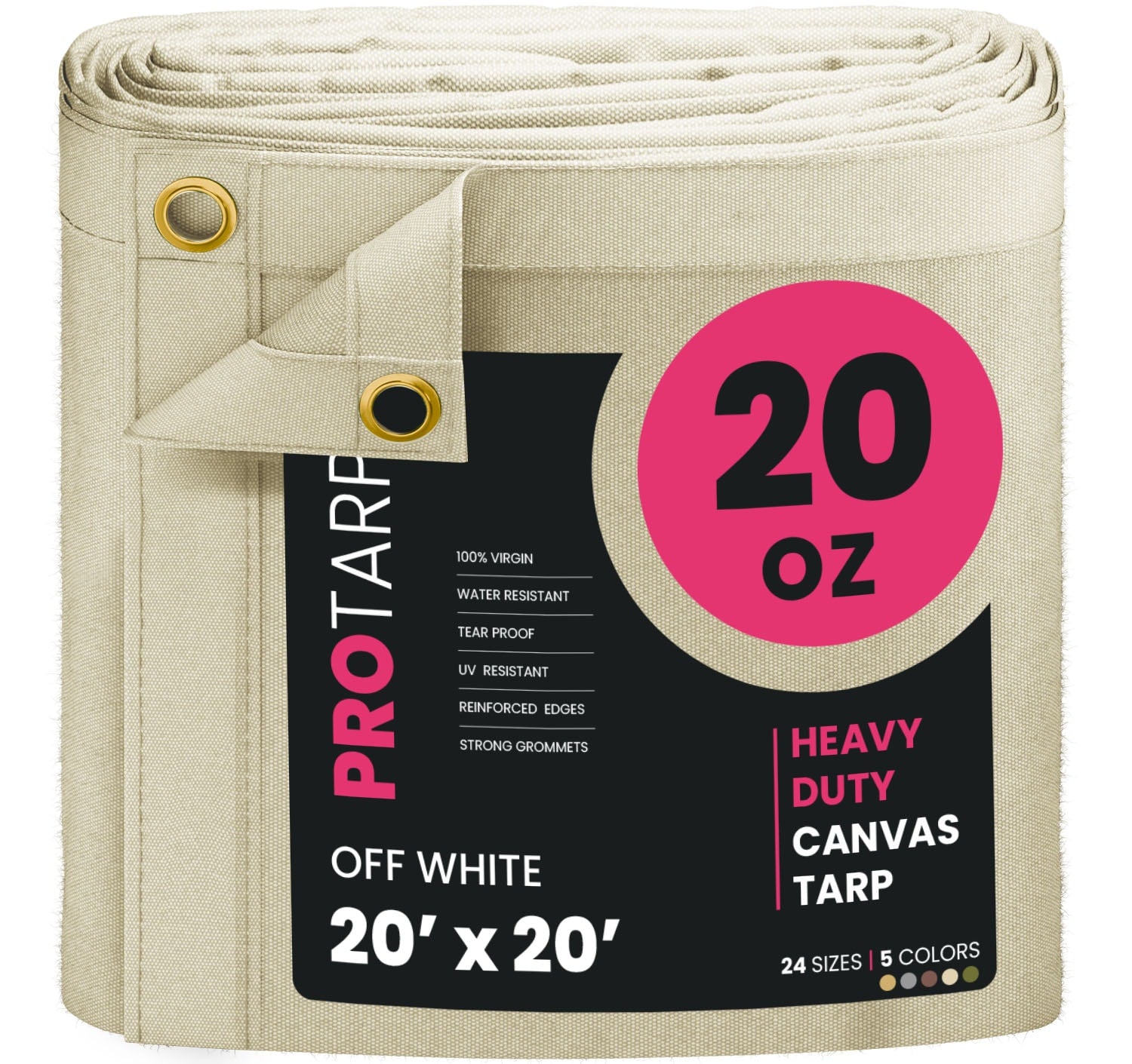 PROTARP 20-ft x 20-ft White Waterproof Standard Polyester 36-mil Tarp