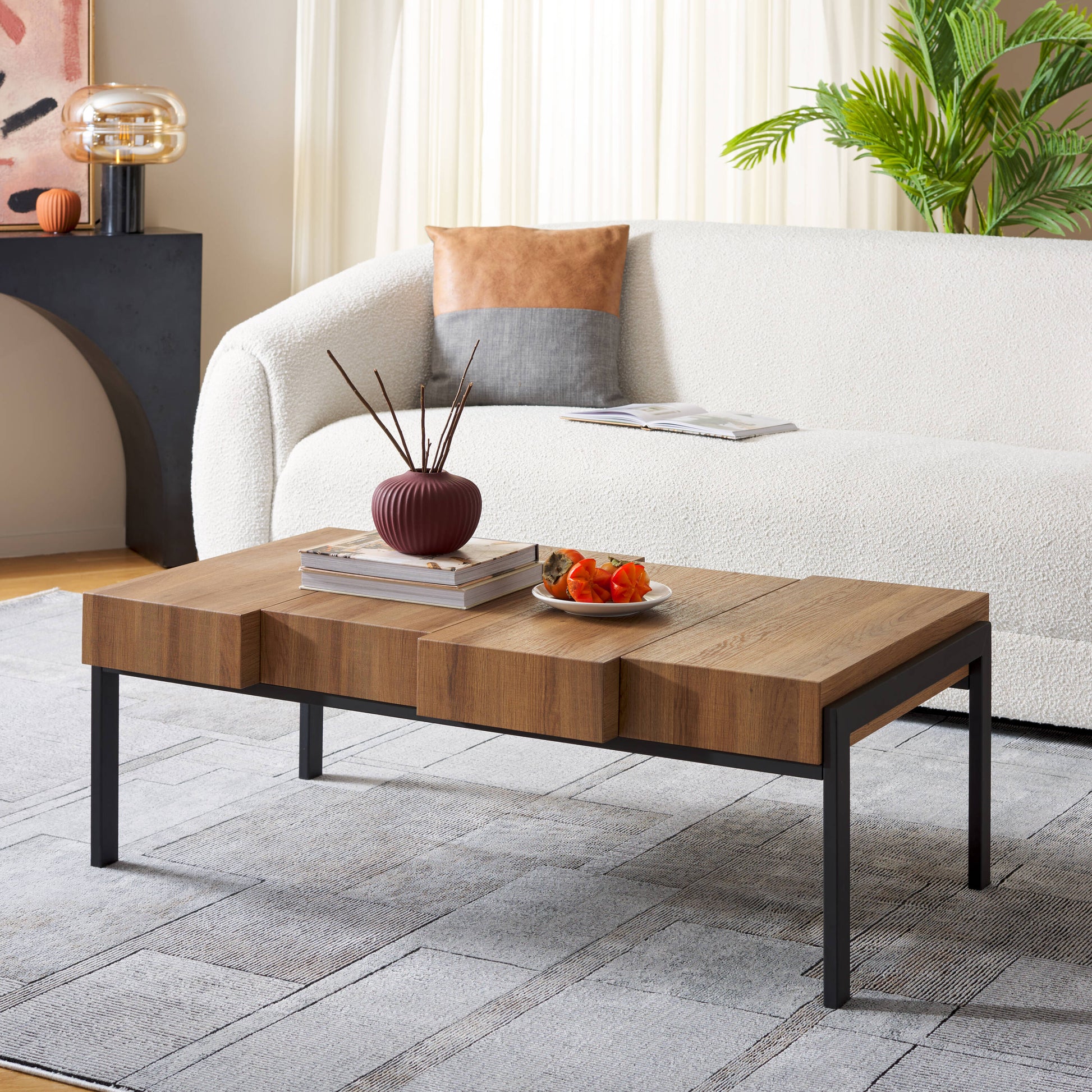 Safavieh Modern MDF Powder Coating 43.3-in W x 15.7-in H Coffee Table
