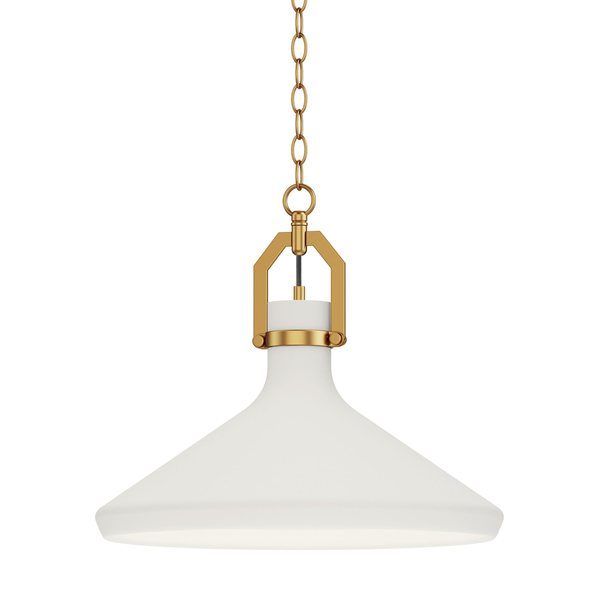 Maxim Lighting Lumi 1 -Light Satin brass Modern/contemporary Stone Geometric Small Indoor Hanging Pendant Light