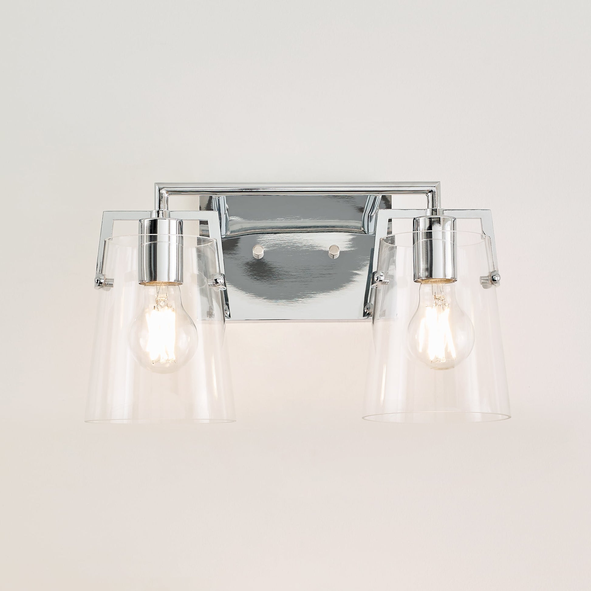 Scott Living Crofton 14.63-in 2 Light Polished Chrome Modern/contemporary Bathroom Vanity light