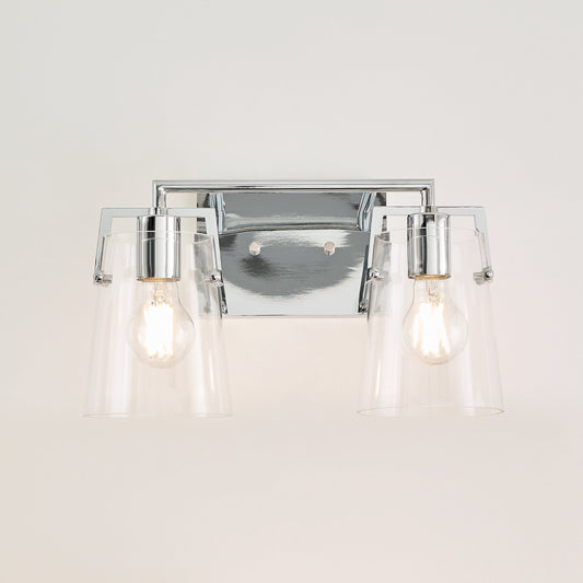 Scott Living Crofton 14.63-in 2 Light Polished Chrome Modern/contemporary Bathroom Vanity light