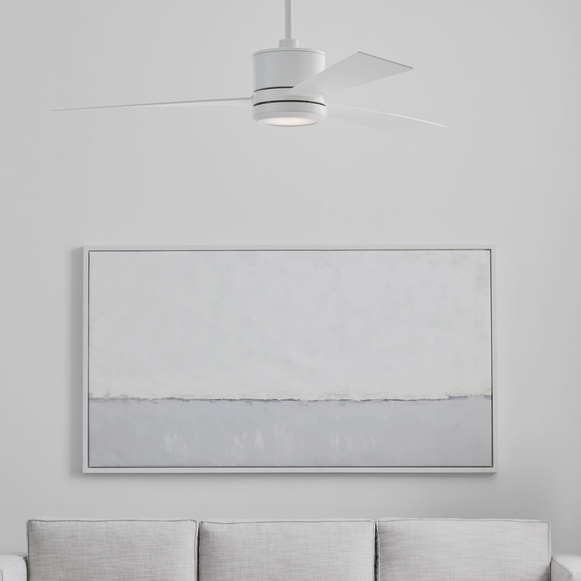 Generation Lighting Vision 52-in Matte White with Matte White Blades Integrated LED Ceiling Fan With Light and Remote Included 3 -Blade