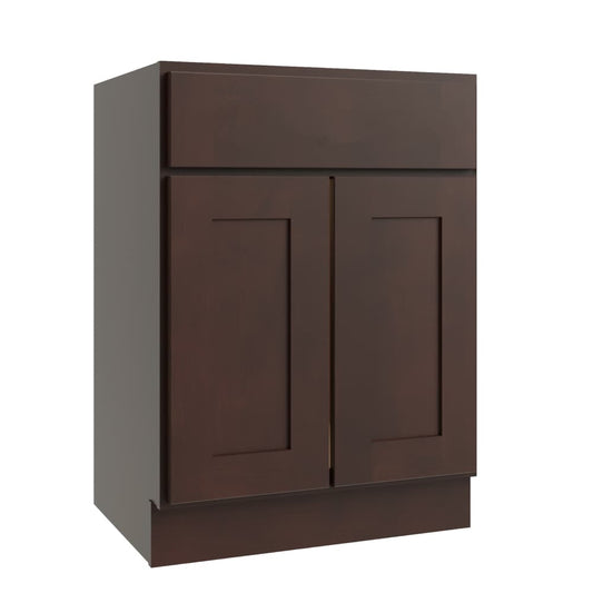 RELIABILT Parkstone 24-in W x 34.5-in H x 24-in D Espresso Birch Base Fully Assembled Plywood Cabinet Flat Panel Shaker