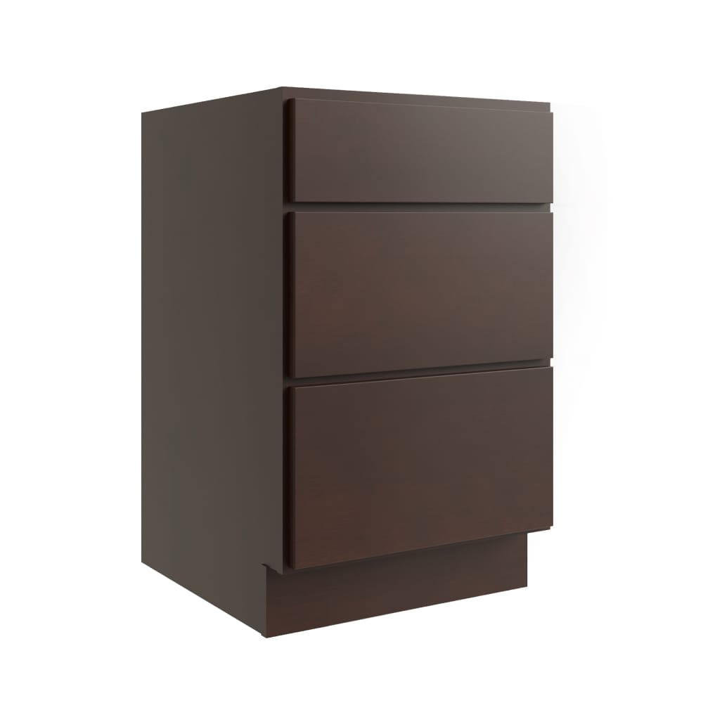 RELIABILT Parkstone 21-in W x 34.5-in H x 24-in D Espresso 3 -Drawers Drawer Base Fully Assembled Plywood Cabinet Flat Panel